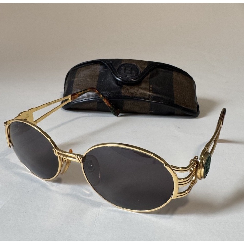 Vintage Fendi SL 7035 Sunglasses Steampunk Antique Bronze Quavo Huncho With Case